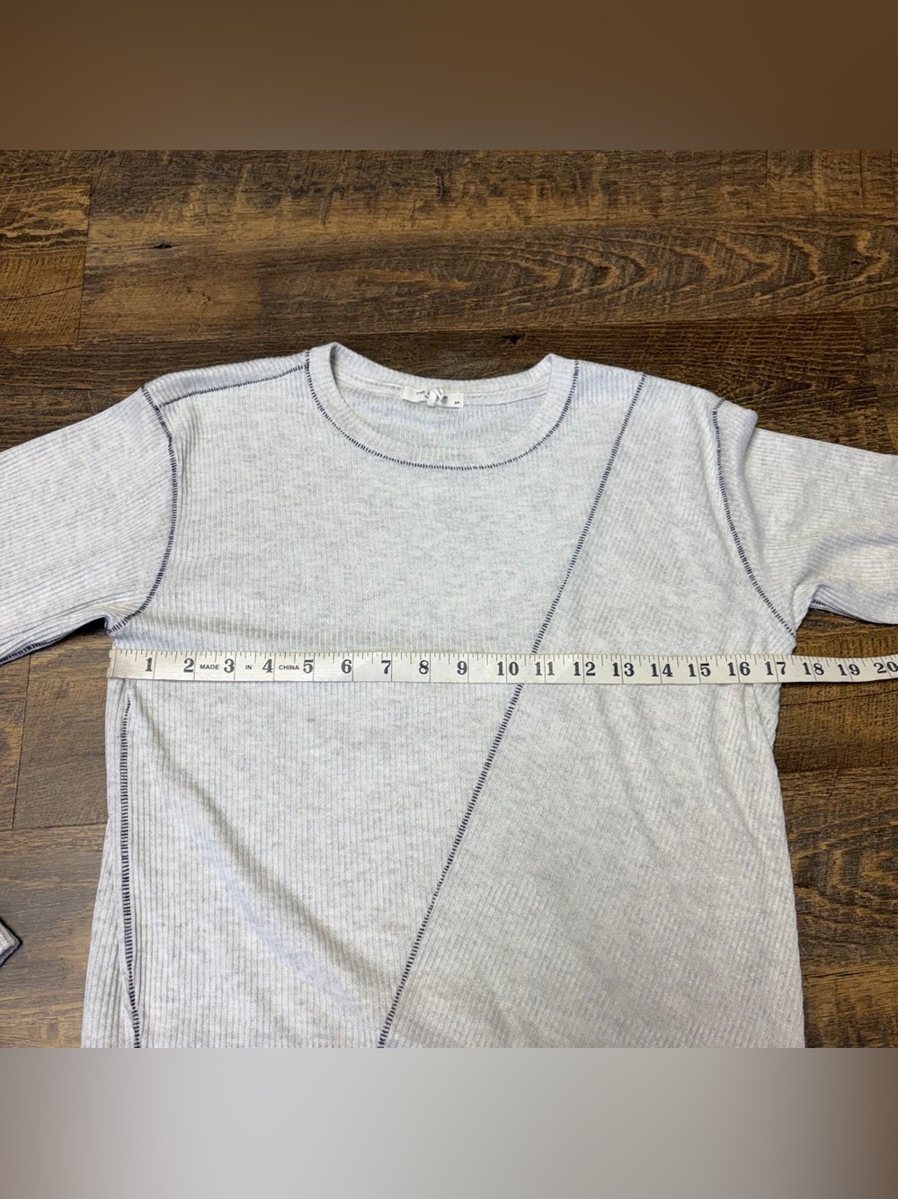 Rag & Bone The Knit Rib Long Sleeve Top Shirt Womens Small Black Stitch Detail - Picture 3 of 9